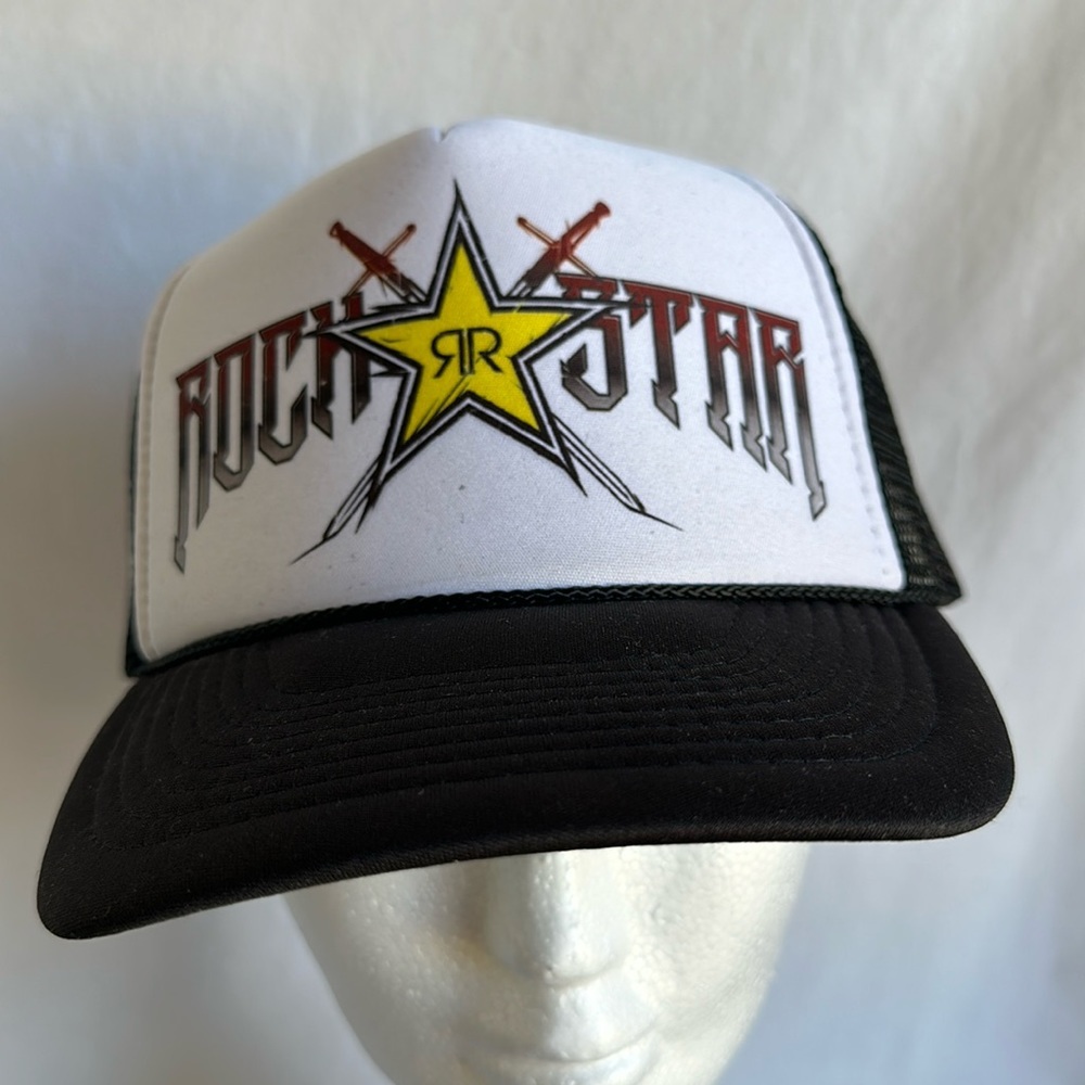 Rock Star energy drink adult adjustable snapback mesh trucker hat